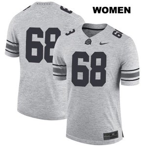 Women's NCAA Ohio State Buckeyes Zaid Hamdan #68 College Stitched No Name Authentic Nike Gray Football Jersey DW20E03XN